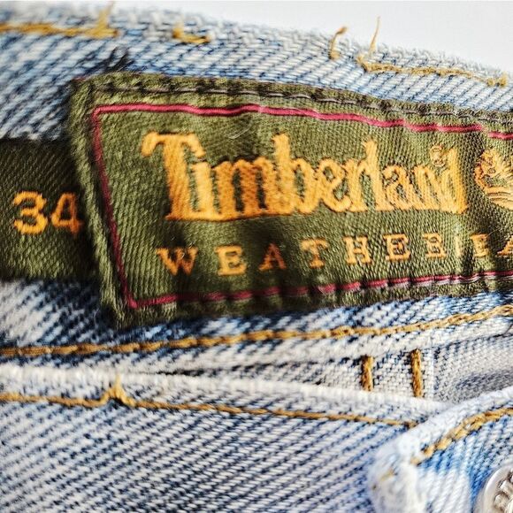 Vintage Reworked Timberland Upcycled Y2K Denim Embroidered Patchwork Skirt 12 - Picture 9 of 15